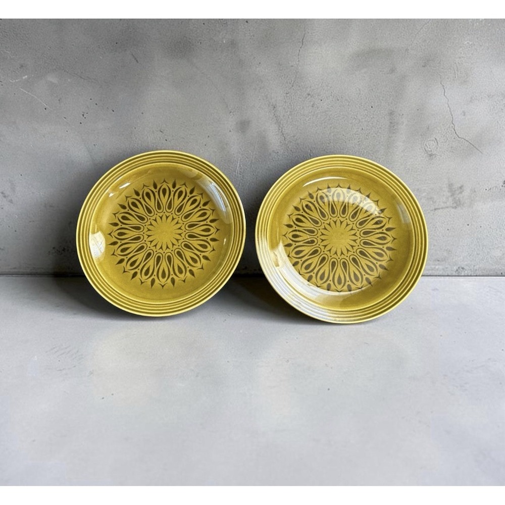 Vintage Set Of 2 Homer Laughlin Hearthside Plate Avocado Green